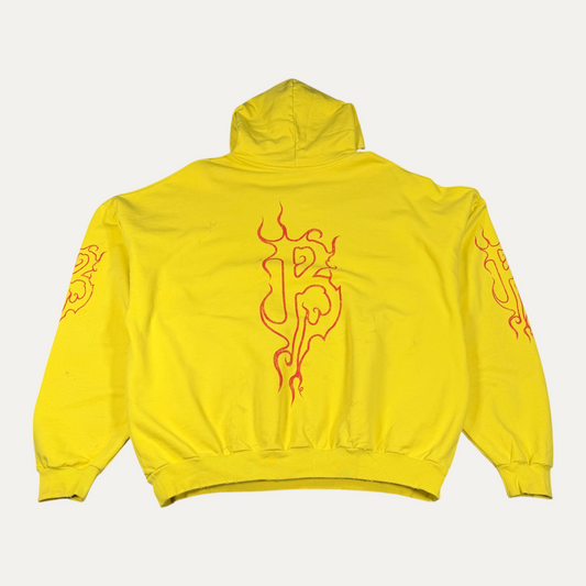 Balenciaga Yellow Metal Logo Hoodie