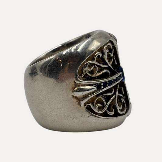 Chrome Hearts Oval Cross Sapphire Ring