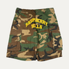 Raspberry Hills Camo Spellout Shorts