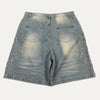 Vale Denim Shorts Side Crystals With Drawstring