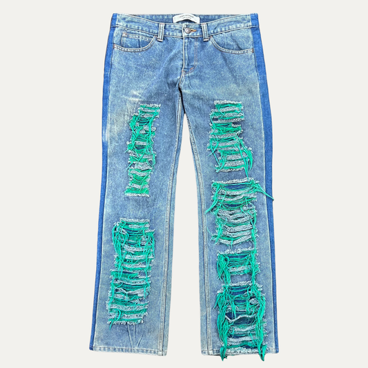 Junya Watanabe Distressed 2 Tone Denim Jean