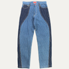 Kenzo Loose Striped Patchwork Denim Jean