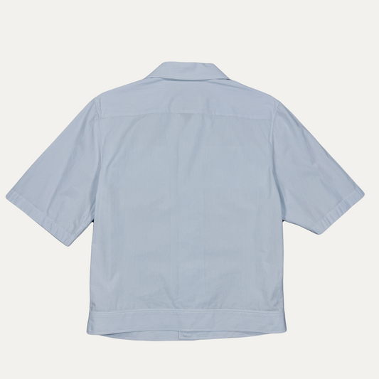 Lanvin Seersucker Logo Bowling Button-Up Shirt