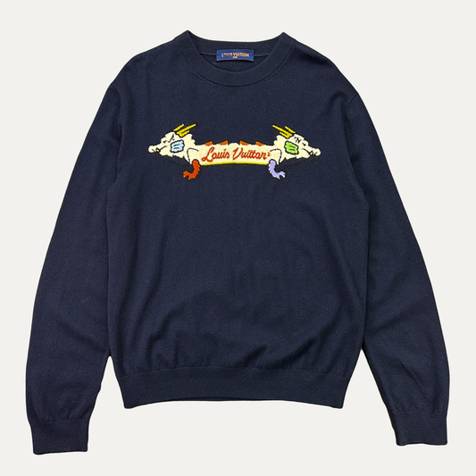 Louis Vuitton X Nigo Intarsia Jacquard Cashmere Crewneck