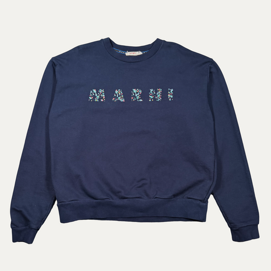 Marni Floral Logo Crewneck Sweatshirt