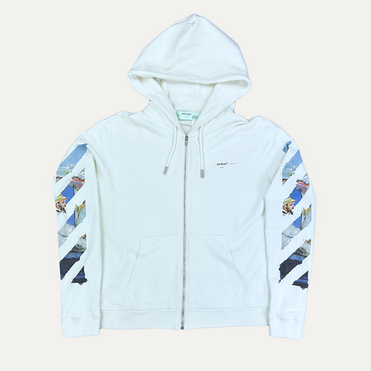 Off-White Oil Painting Zip-Up Hoodie