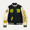 Off-White C/O Virgil Abloh Graphics Leather Varsity Jacket