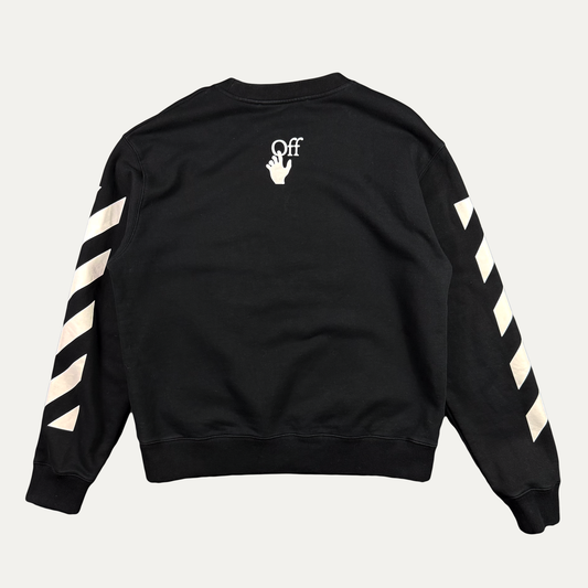 Off-White Monochrome Caravaggio Diagonal Crewneck Sweatshirt