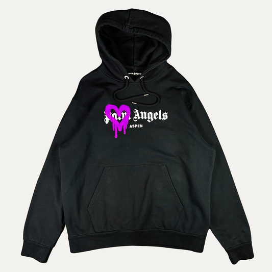 Palm Angels Aspen Heart Sprayed Logo Hoodie