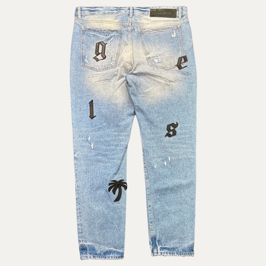 Palm Angels Logo Patches Denim Jean