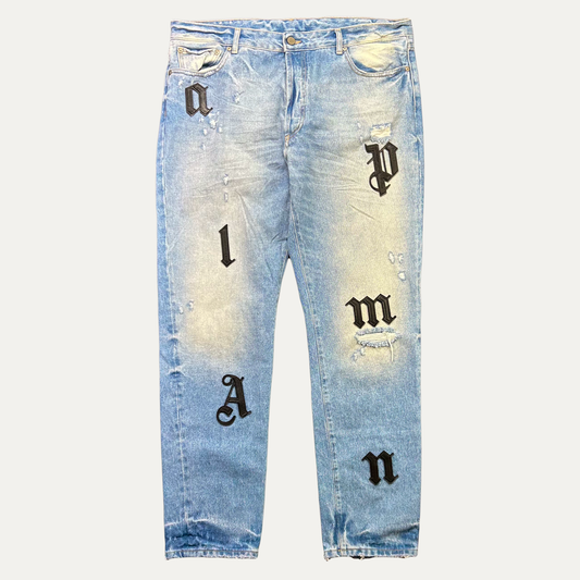 Palm Angels Logo Patches Denim Jean