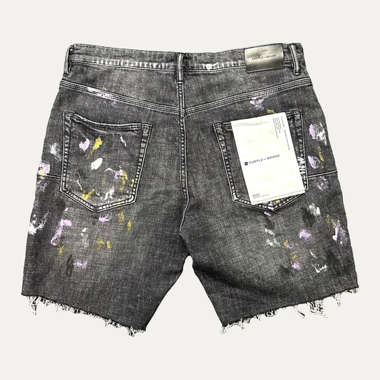 Purple Brand Aged Vintage Indigo Destroy Denim Short