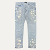 Purple Brand Bleach Jacquard Monogram Denim Jean