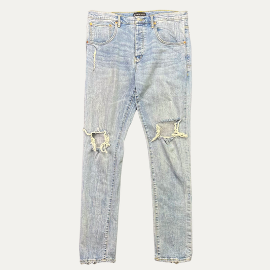Purple Brand Indigo Knee Blowout Denim Jean