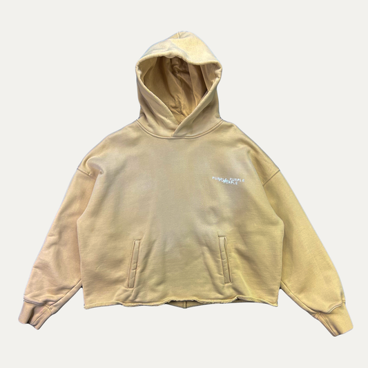 Purple Brand Newsprint Cropped Hoodie