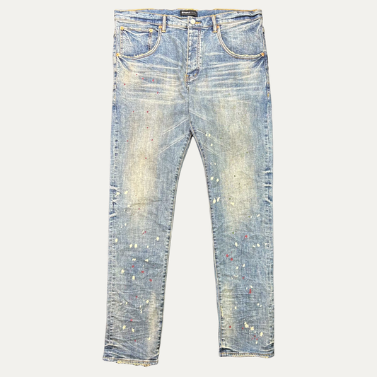 Purple Brand Paint Splatter Denim Jean