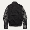 Rick Owens DRKSHDW Leather Sleeve Wax Denim Jacket