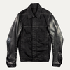 Rick Owens DRKSHDW Leather Sleeve Wax Denim Jacket