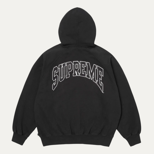 Supreme Cracked Raglan Black Hoodie
