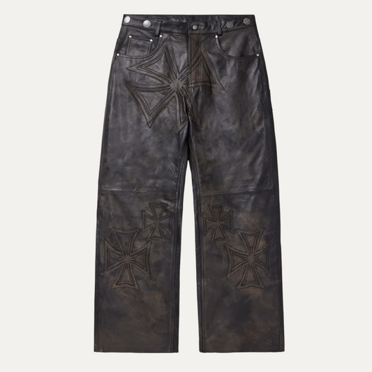Vale Forever Leather Croxxx Denim Pants