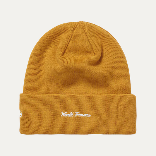 Supreme New Era Box Logo Beanie Light Mustard