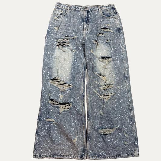 Vale Rhinestone Baggy Denim Jeans