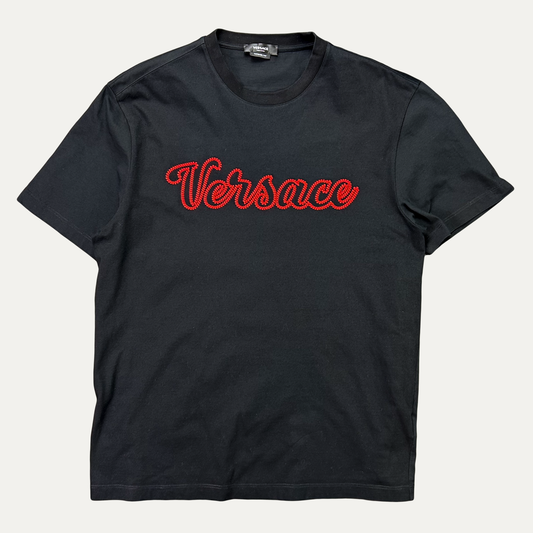 Versace Embroidered Cursive Spellout T-Shirt