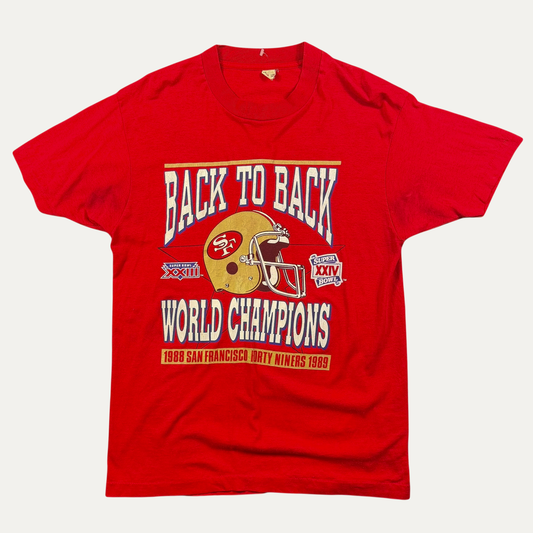 Vintage 1989 San Francisco 49ers Back To Back Champions T-Shirt