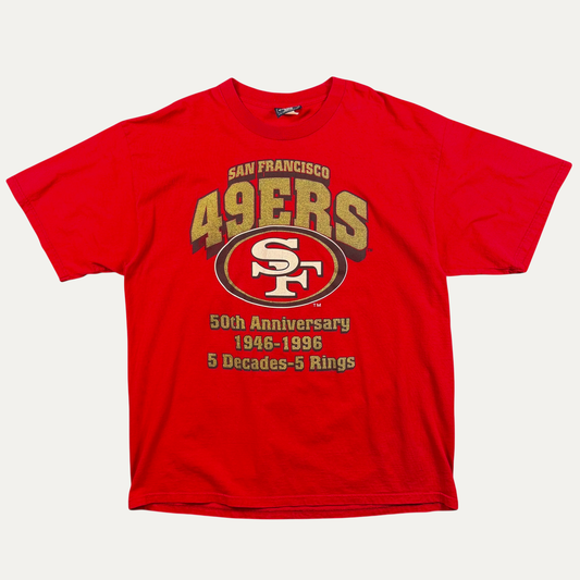 Vintage 1996 San Francisco 49ers 5 Decades 5 Rings T-Shirt