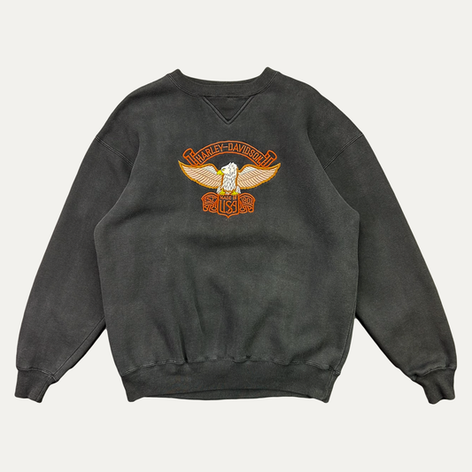 Vintage 90s Embroidered Harley Davidson Crewneck Sweatshirt
