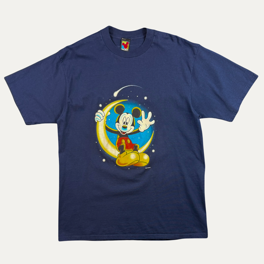 Vintage 90s Mickey Mouse Sitting On The Moon T-Shirt