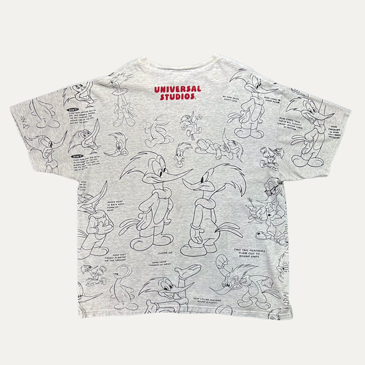 Vintage 90s Universal Studios Woody Woodpecker AOP T-Shirt