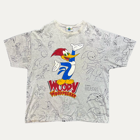 Vintage 90s Universal Studios Woody Woodpecker AOP T-Shirt