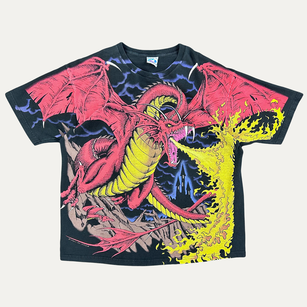 Liquid Blue Dragon AOP Vintage T-Shirt
