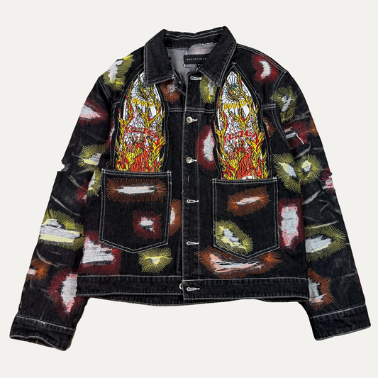 Who Decides War All Over Embroidery Denim Jacket