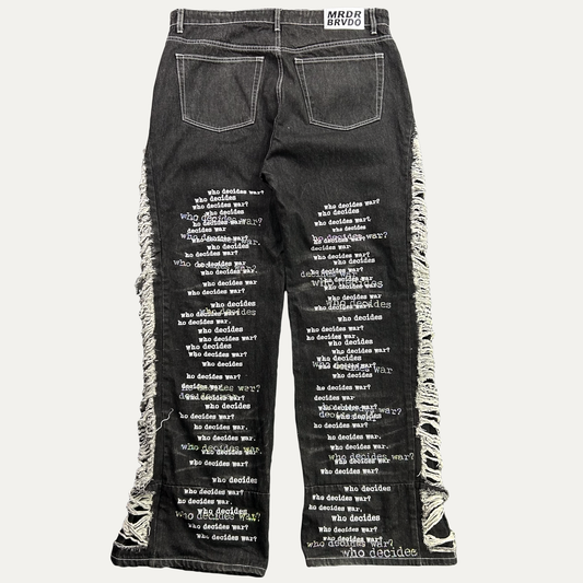 Who Decides War Scripture Flare Denim Jean