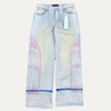 Who Decides War Embroidered Motif Wide Leg Jeans