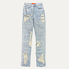Who Decides War Scripture Embroidered Denim Jean