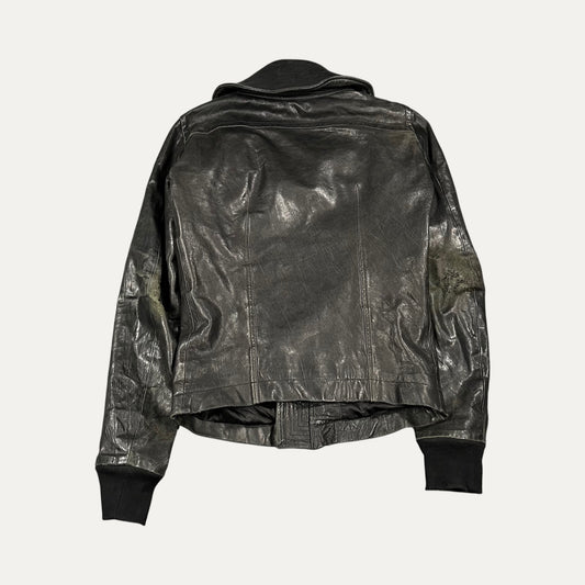 Rick Owens Leather Full Zip Calf Skin Jacket