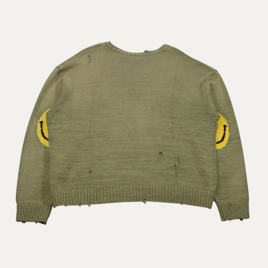 Kapital 5G Cotton Knit Smile Patch Knitted Crewneck